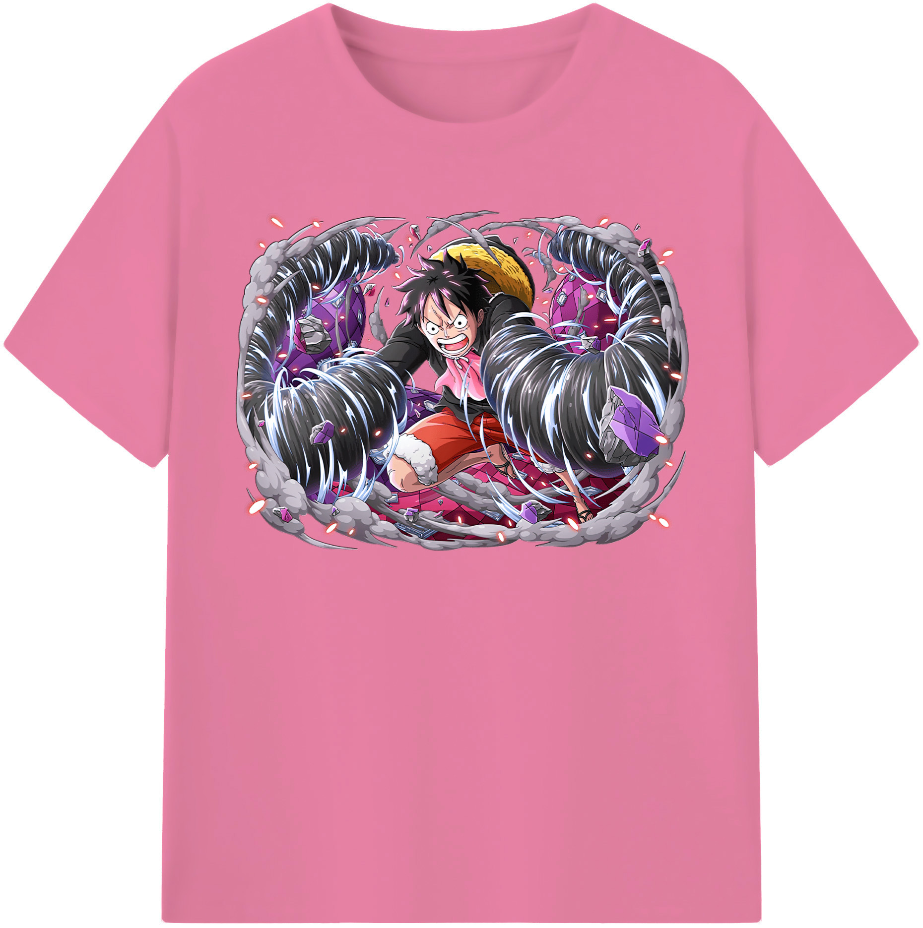 ワンピース モンキー・D・ルフィ ONE PIECE Monkey D. Luffy 綿100％半袖Tシャツ（フロントプリント）